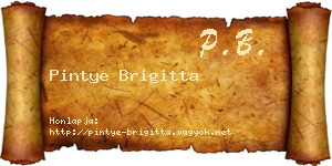 Pintye Brigitta névjegykártya